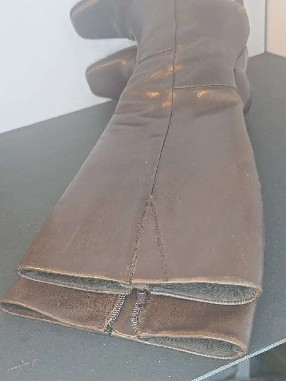Diba Women's Over-the-Knee Brown Leather Boots with Side Zip